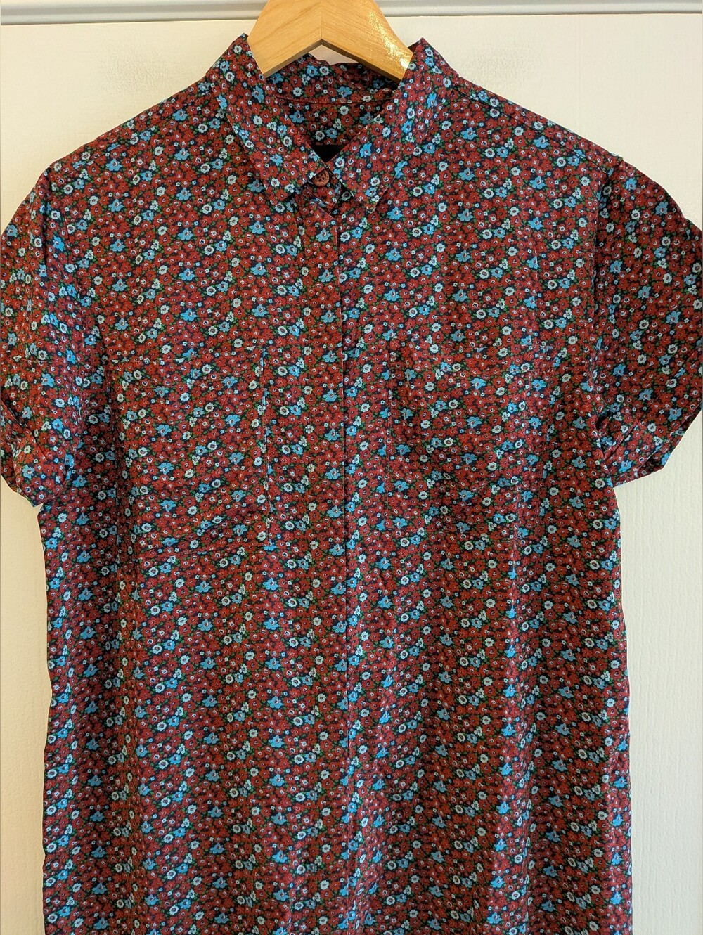 Wildfang The Empower Short Sleeve Shirt Dress Floral Unisex Midi Size XS NWT - Picture 4 of 15